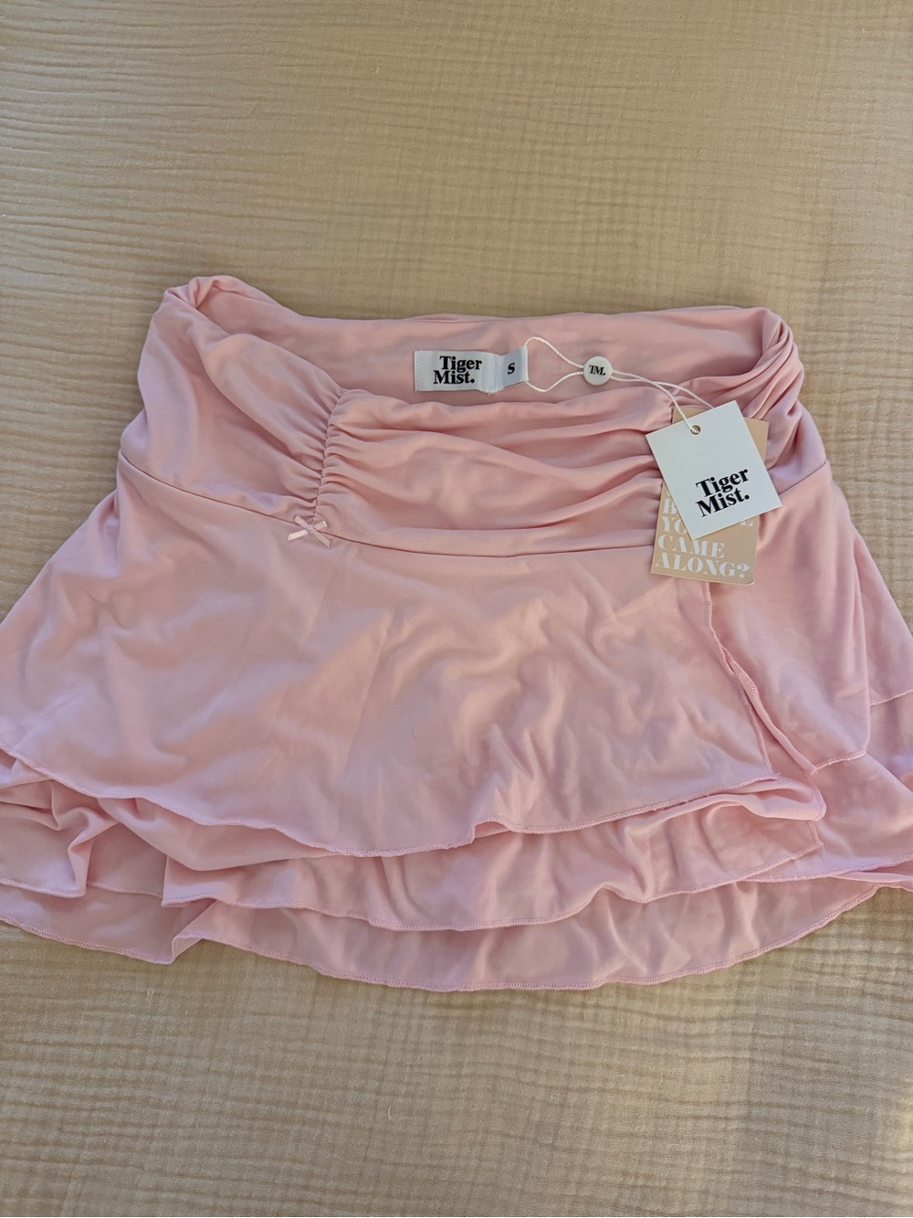 Tiger Mist Pink Layered Mini Skirt